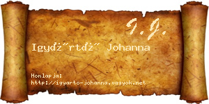 Igyártó Johanna névjegykártya